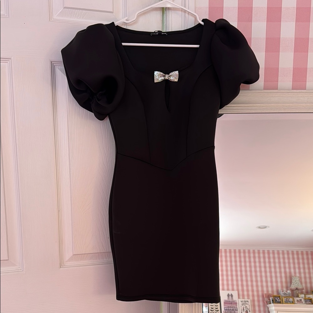Black Dress with Bow Detail